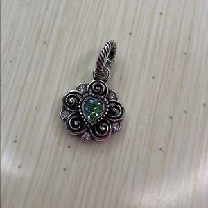Brighton Silver Green FlowerHeart Birthstone Charm
